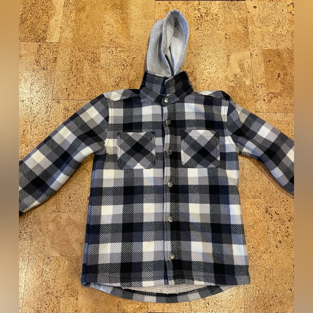 Freedom Foundry Boys Super Plush Sherpa Lined Shirt/Jacket With Hood Size XS
